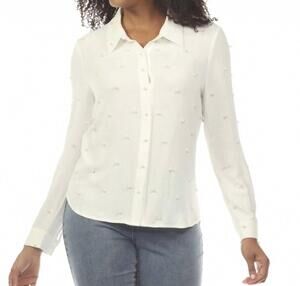 NEW AZI ebony blouse in white